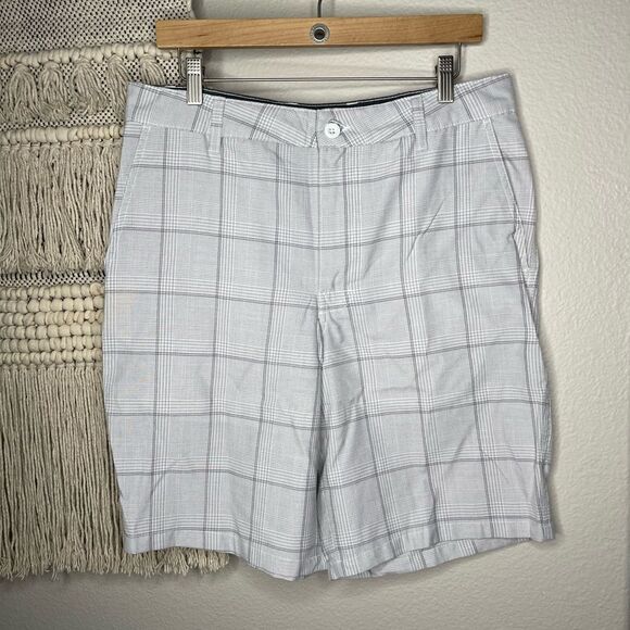 Mossimo gray plaid shorts size 34 - Picture 1 of 4